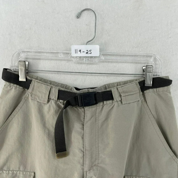 The North Face Tech Shorts Mens Sz Beige Hiking Cargo Pockets Packable Belted - Picture 9 of 9